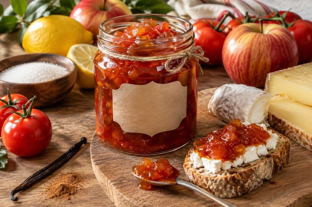Recette de confiture de tomates aux pommes facile et gourmande