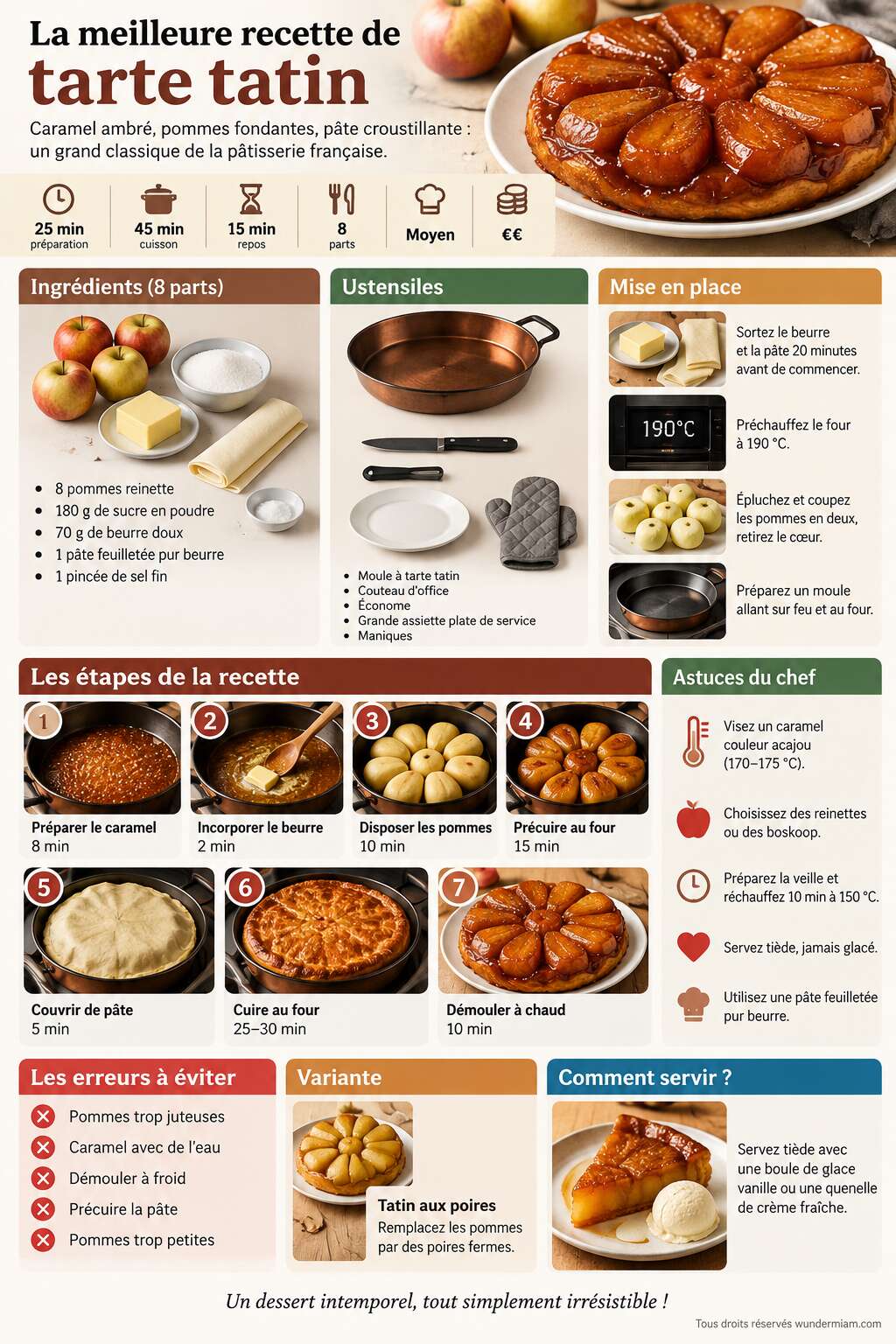 Fiche recette La meilleure recette de tarte tatin Fiche recette La meilleure recette de tarte tatin