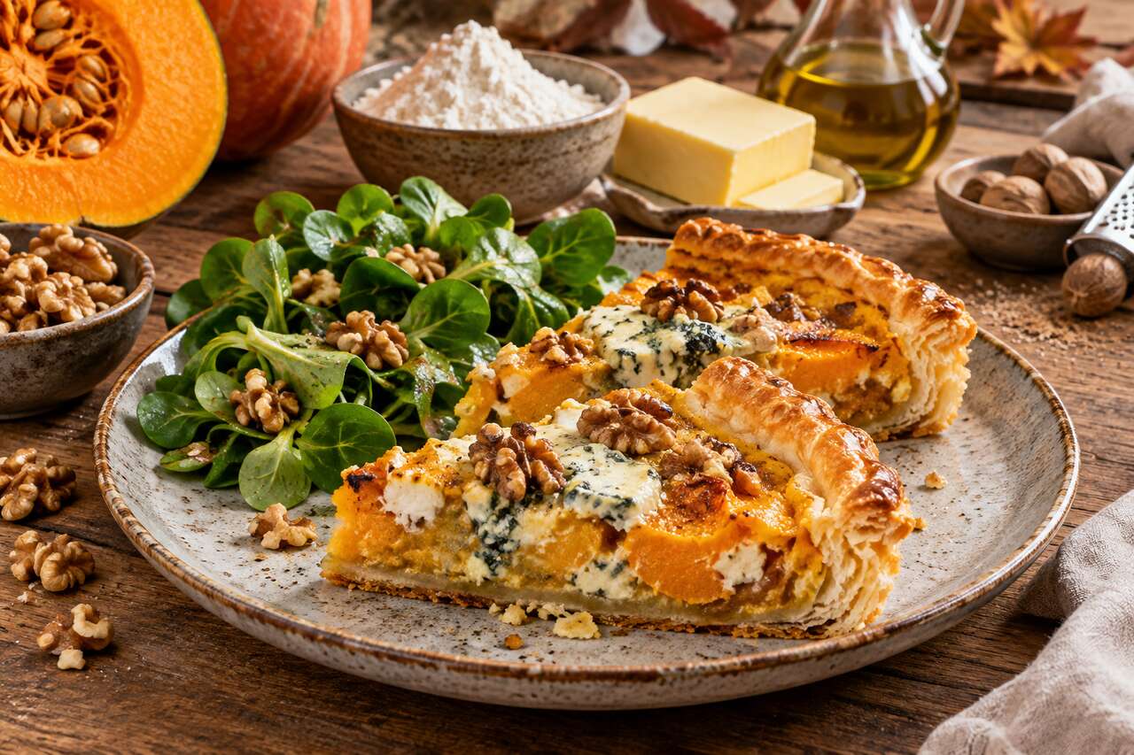 Recette de tarte au potimarron et roquefort : un duo savoureux pour l'automne