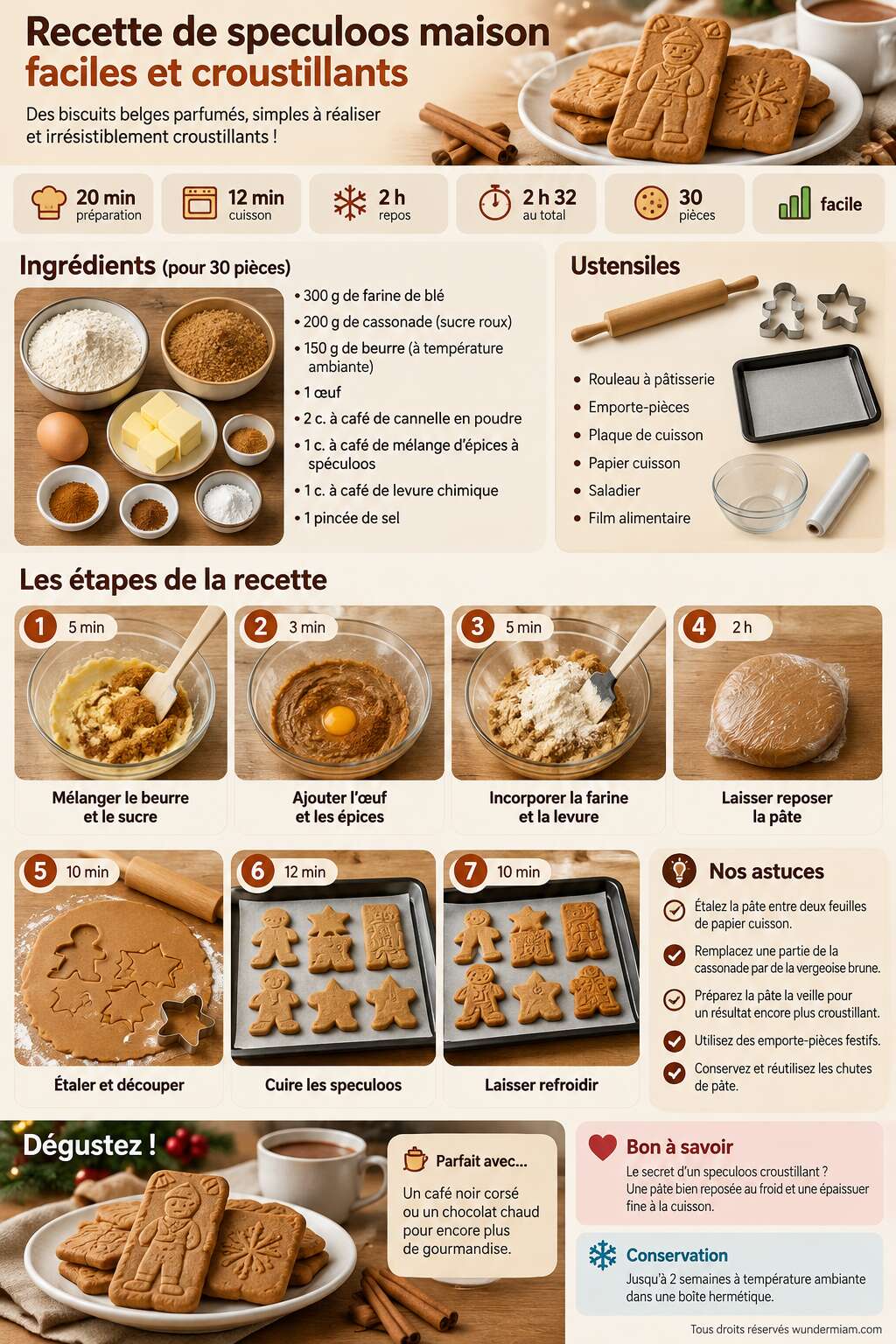 Fiche recette Recette de speculoos maison faciles et croustillants