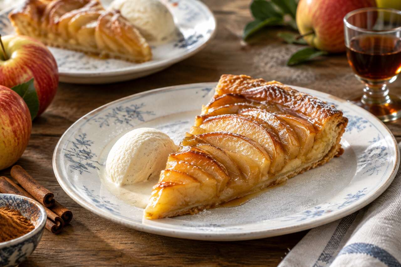 Recette de tarte aux pommes parfumée au rhum