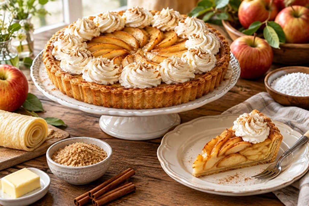 Recette de tarte aux pommes à la chantilly express