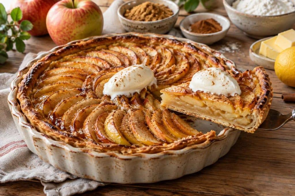 Recette de tarte aux pommes et au sucre roux