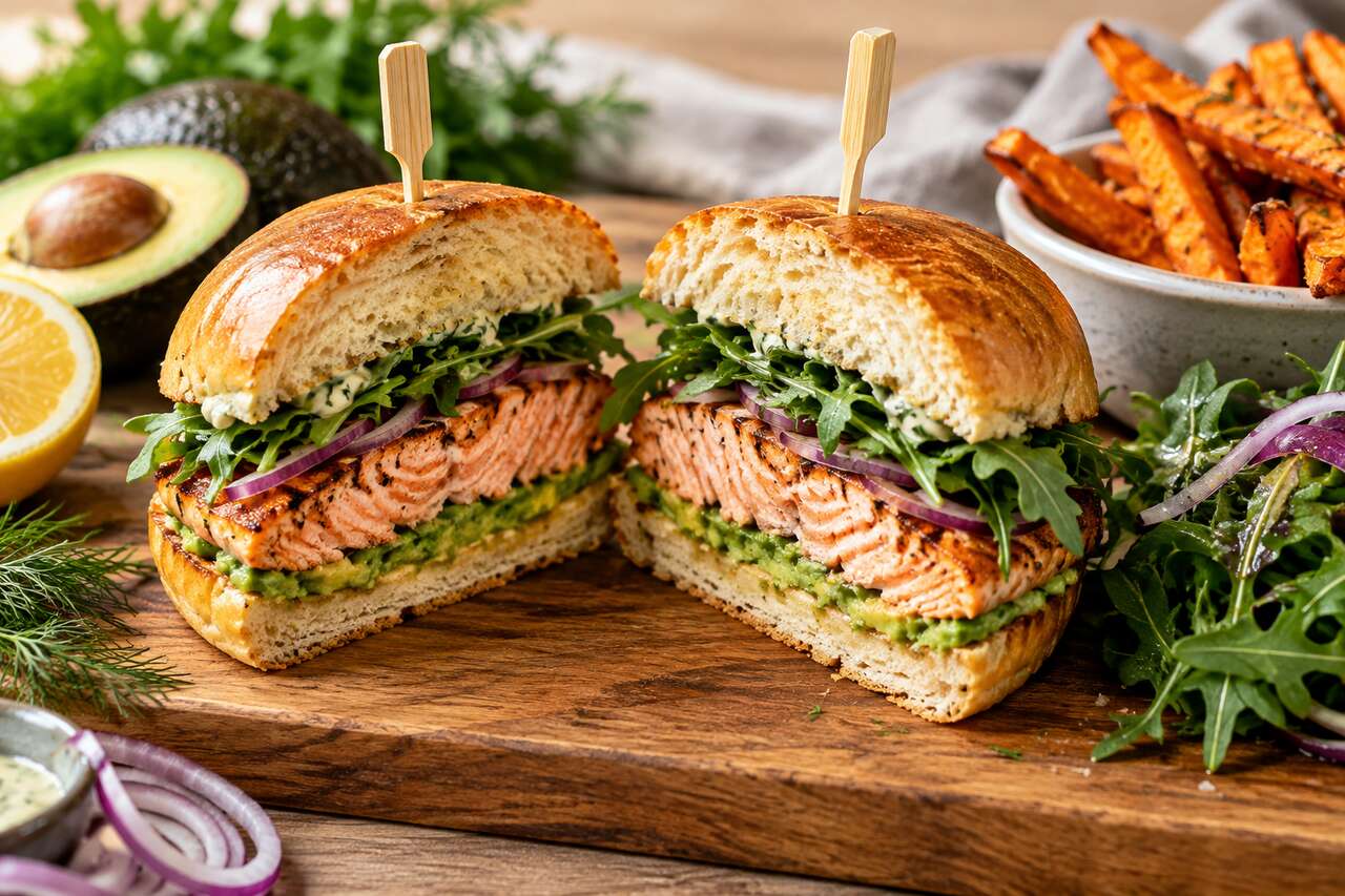 Recette de burger à l'avocat et saumon : un délice gourmand et original